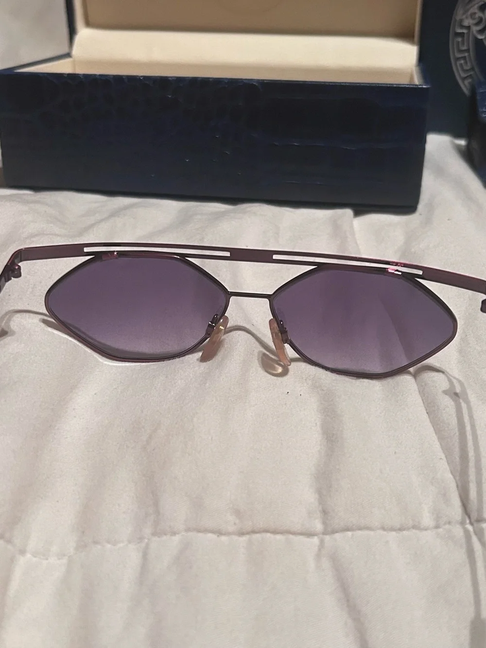 ULTRA 80s 90s Vintage Caviar Collection Men's Purple Gradient Aviator Sunglasses